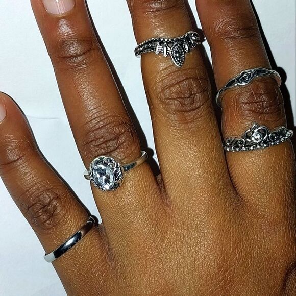 5pc stackable vintage ring set - Picture 3 of 11